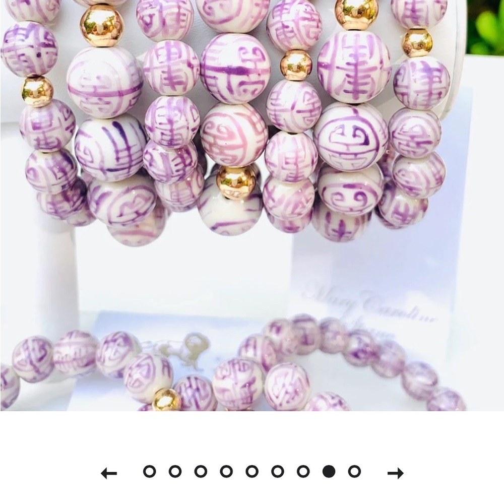 Mary Caroline Spano Lavender Beaded Bracelet 10mm